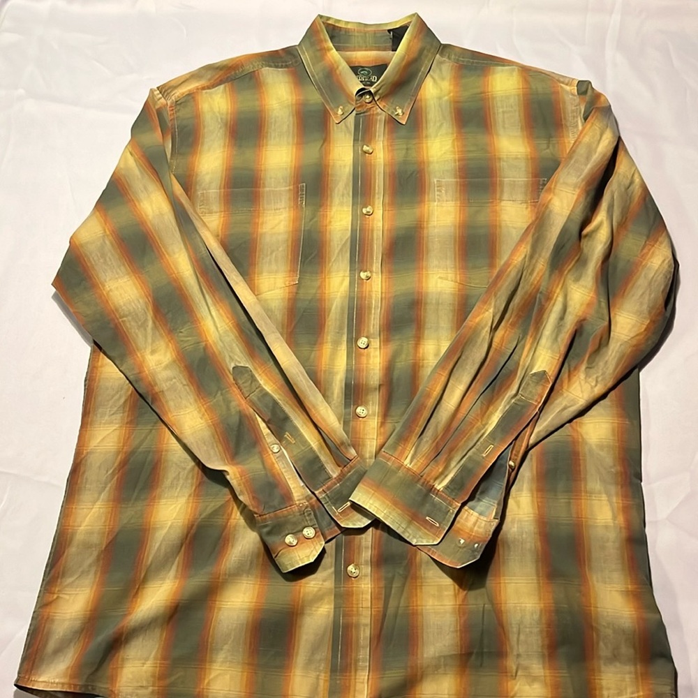 Redhead stripped button down